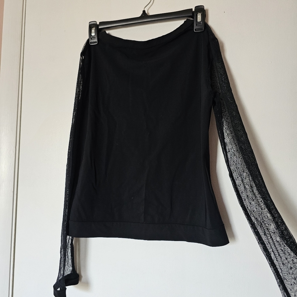 Aventures des Toiles black red polka dot whimsigoth sheer button-down shirt - Picture 11 of 12